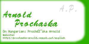 arnold prochaska business card